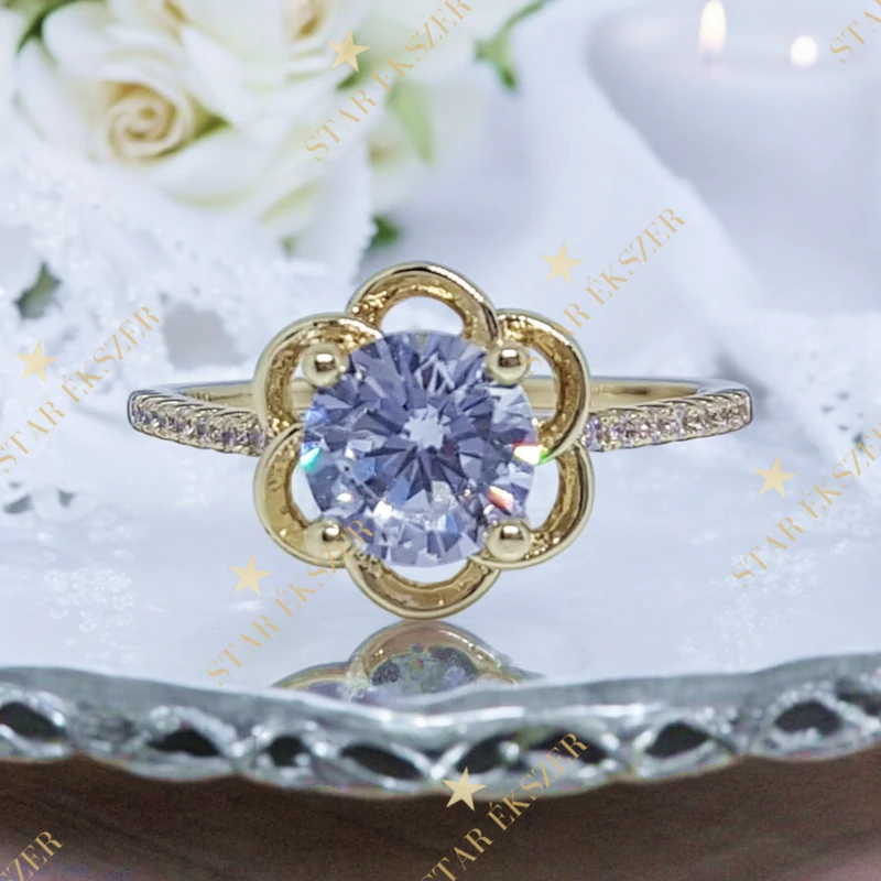 Gerda 14K GF. antiallergén virágos gyűrű 59-es