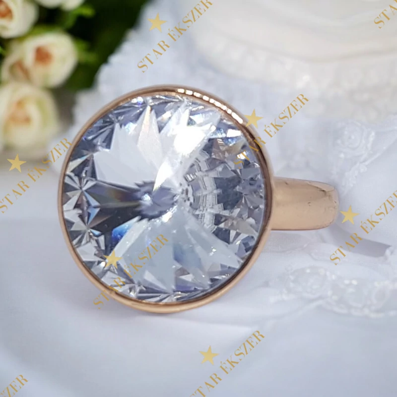 SW Crystal Gold Filled luxus Gyűrű 54-es