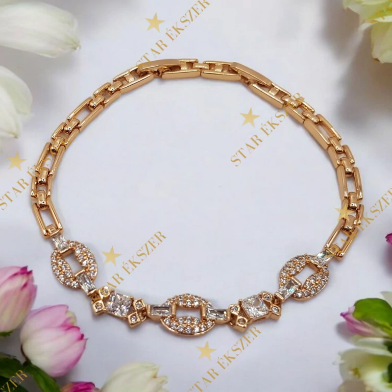 Annaba 18K antiallergén köves karkötő 17/19cm