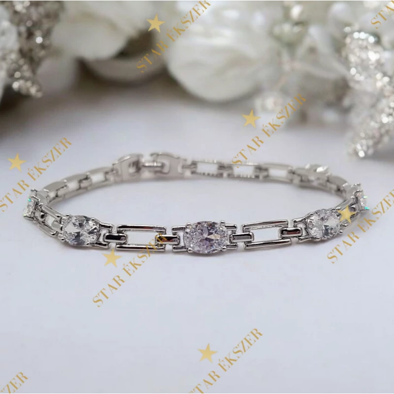 Derna White antiallergén köves karkötő 19cm