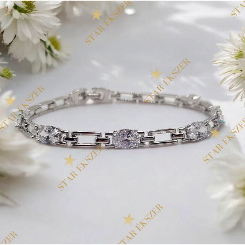 Derna White antiallergén köves karkötő 19cm