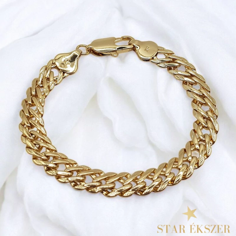 Halszálkás 14K antiallergén extra vastag karkötő 19cm