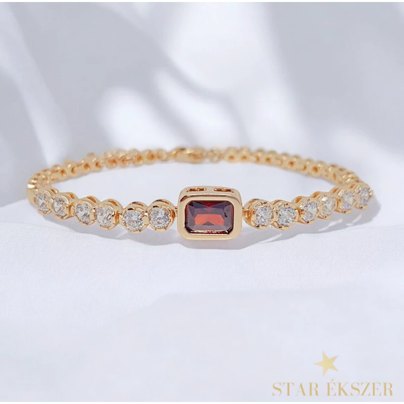 Sanni 18k GF. antiallergén karkötő 17+3cm piros