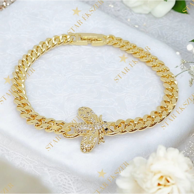 Melina 14K G.F. antiallergén méhecskés karkötő 19cm
