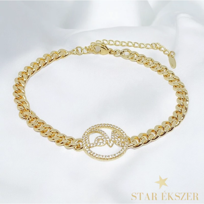 Love 14K G.F. antiallergén karkötő 19+5cm