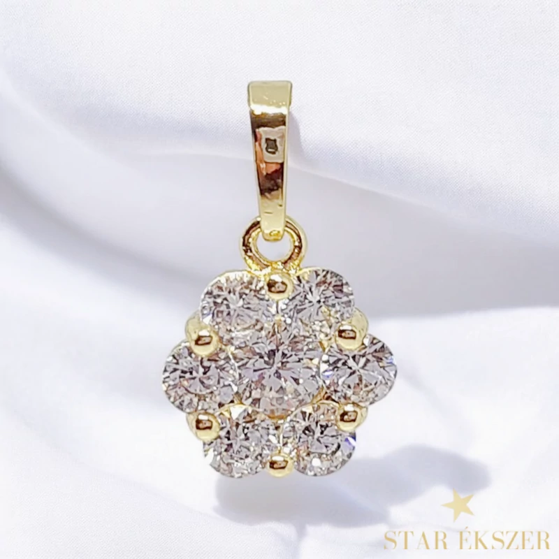 Amanda 14K antillergén virág medál 