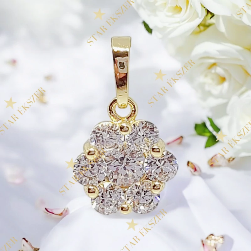 Amanda 14K antillergén virág medál 