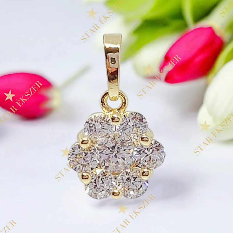 Amanda 14K antillergén virág medál 