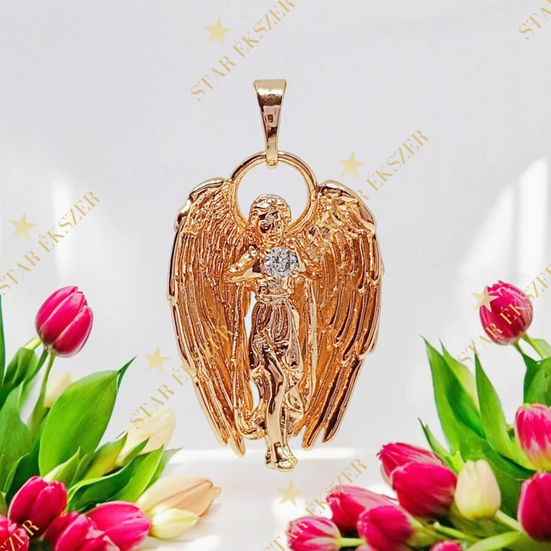 Angela 18K antillergén angyal medál 