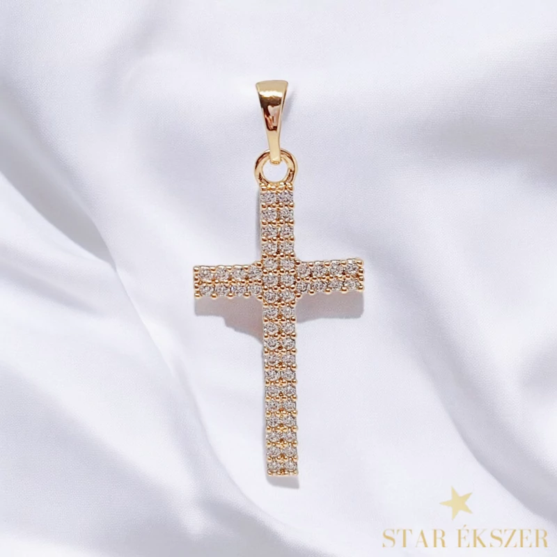 Aubree 18K antillergén kereszt medál 