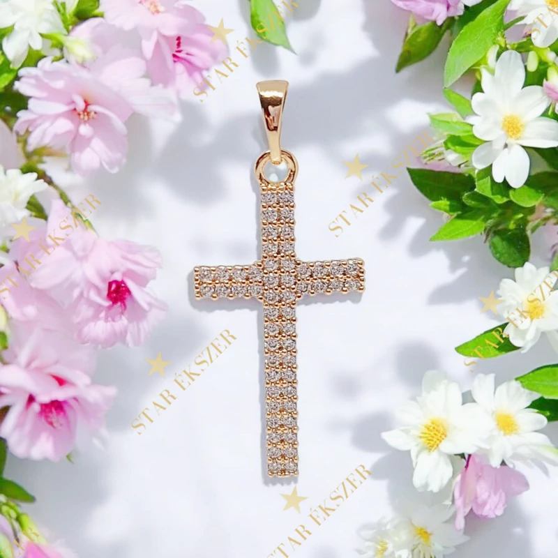 Aubree 18K antillergén kereszt medál 