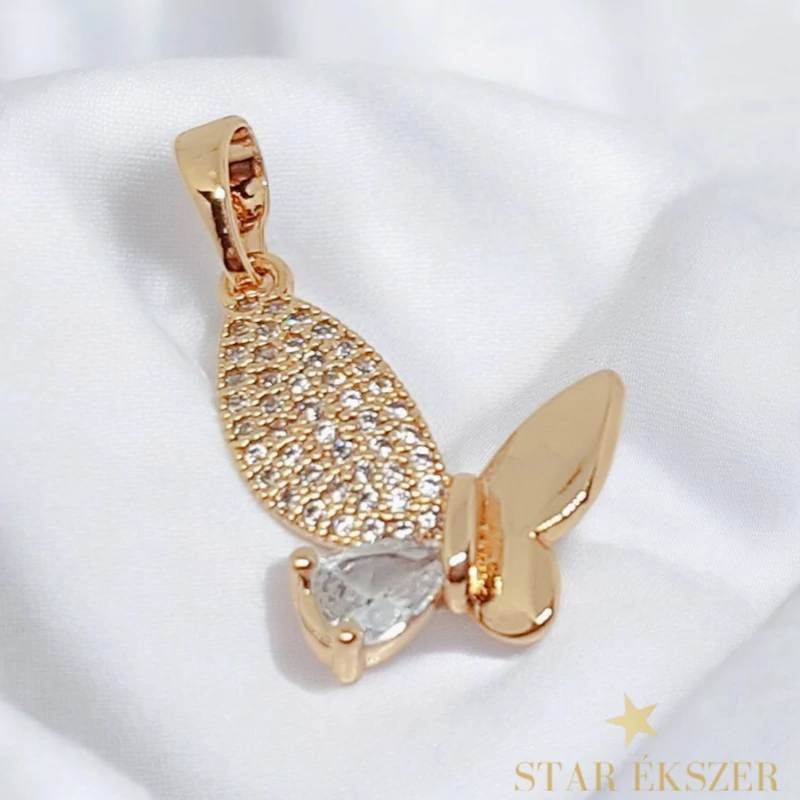 Dita 18k antillergén pillangó medál clear