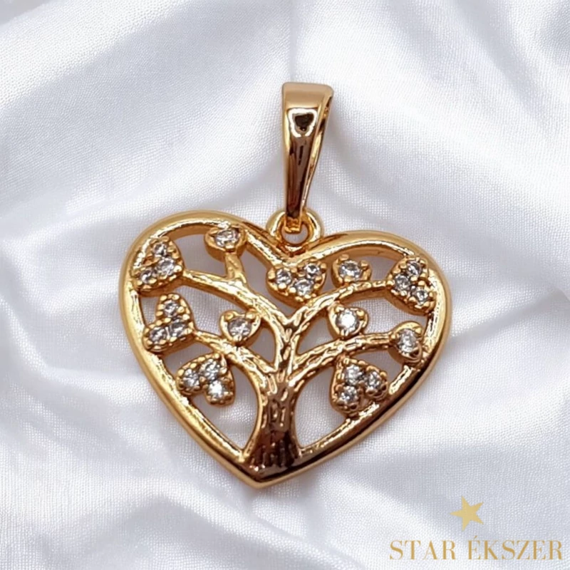Kelow 18K antillergén életfás szív medál