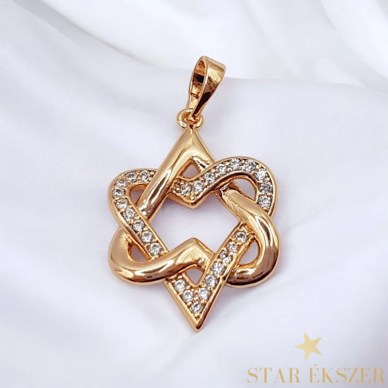 Mellar 18K antillergén dupla szív medál