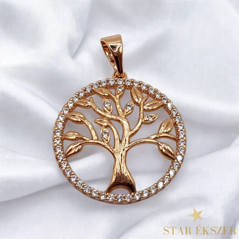 Saska 18K antillergén életfa medál