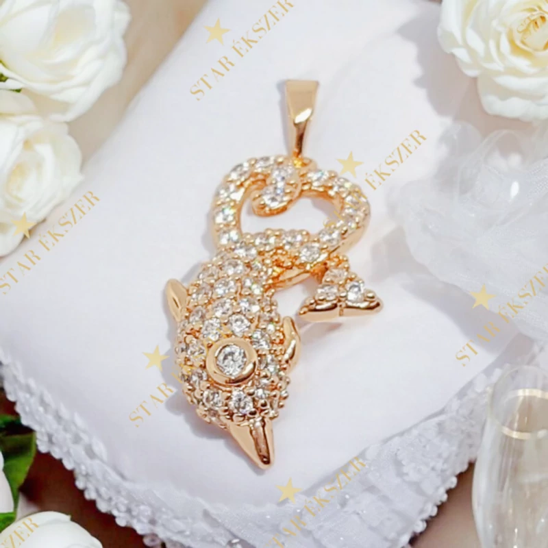 Taline 18K antillergén delfin medál 