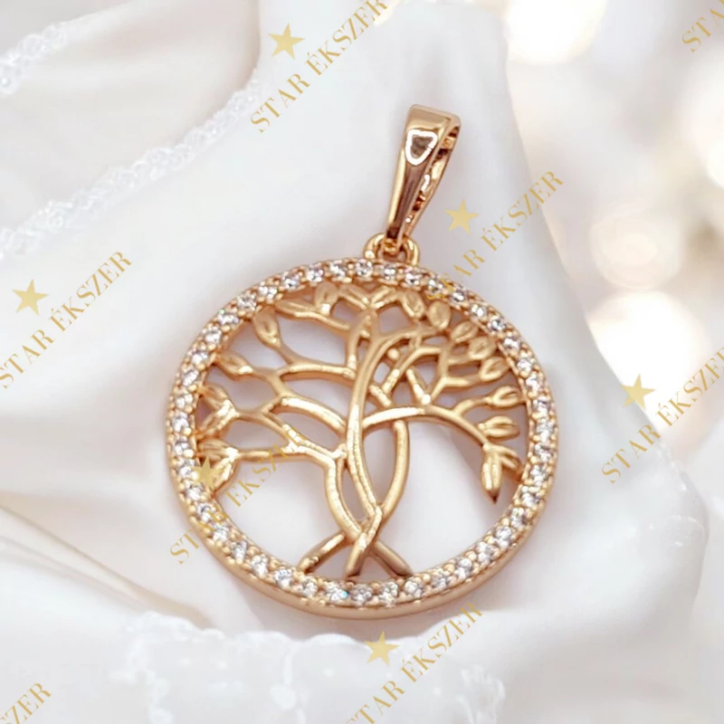 Zelya 18K antillergén életfa medál