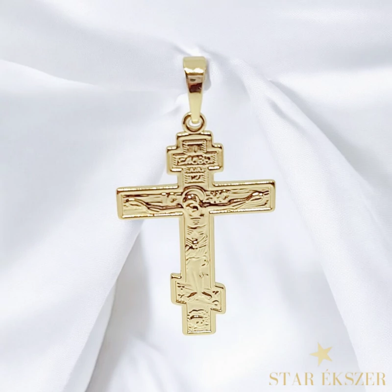 Mate 14K G.F. antillergén kereszt medál 