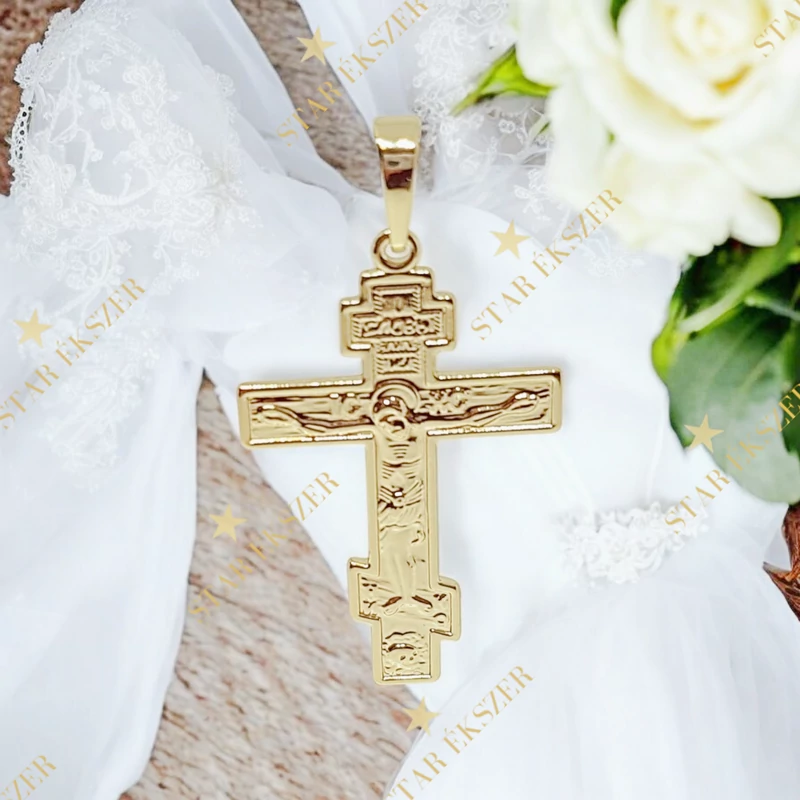 Mate 14K G.F. antillergén kereszt medál 