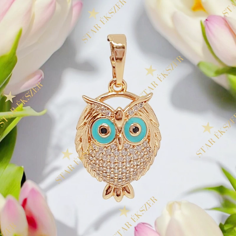 Eliana 18K GF. antillergén bagoly medál