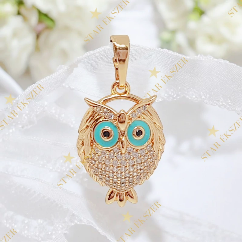 Eliana 18K GF. antillergén bagoly medál