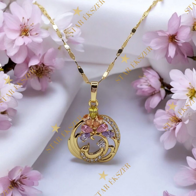 Alicante 14K Gold Filled antiallergén medálos nyaklánc 45cm színes