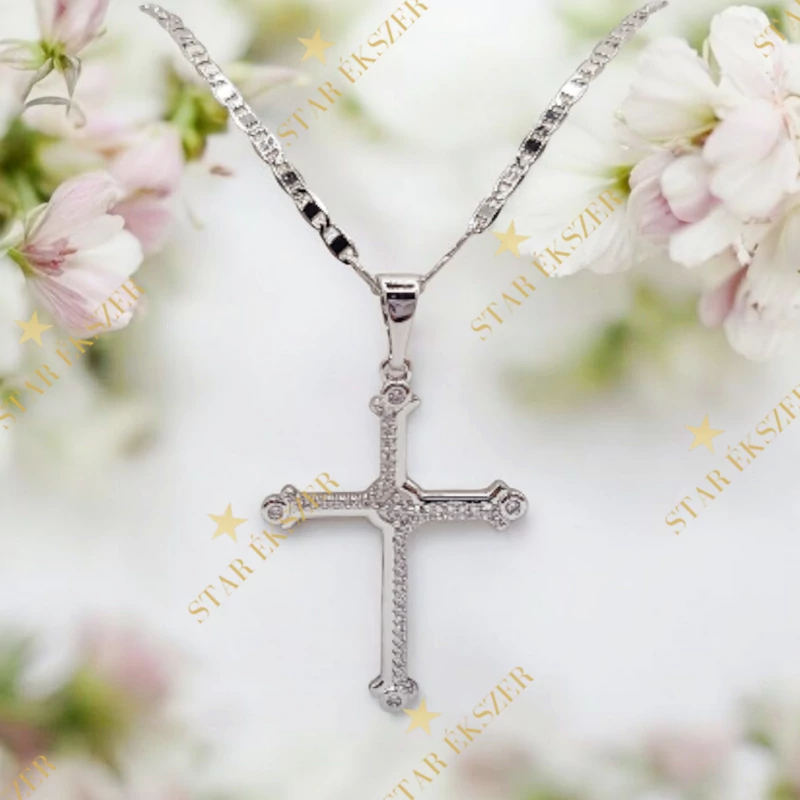 Benson White antiallergén kereszt medálos nyaklánc 60cm