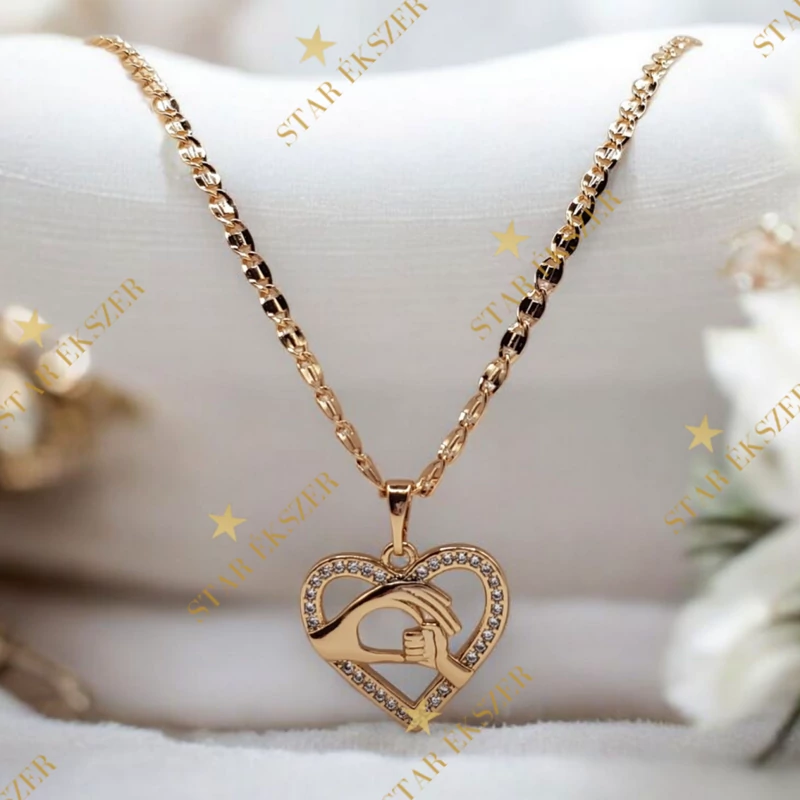 Betty 18K GF. antiallergén szíves nyaklánc 45cm