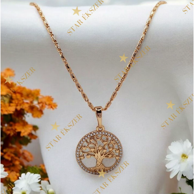 Bonn 18K GF. antiallergén életfa medálos nyaklánc 50cm