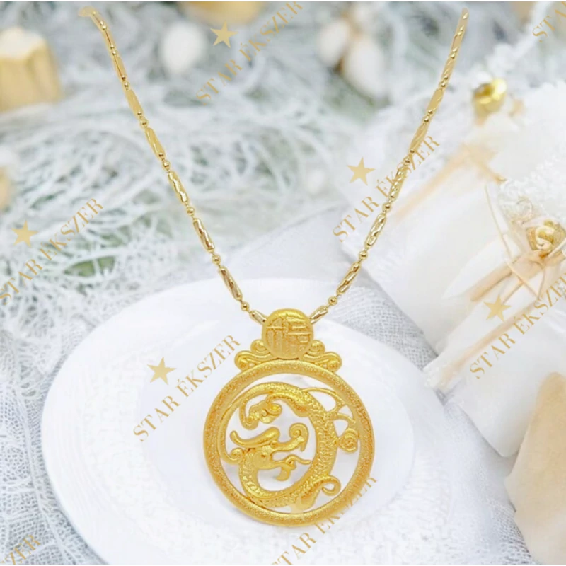 Dragon 14K GF. antiallergén sárkány medálos nyaklánc 45cm