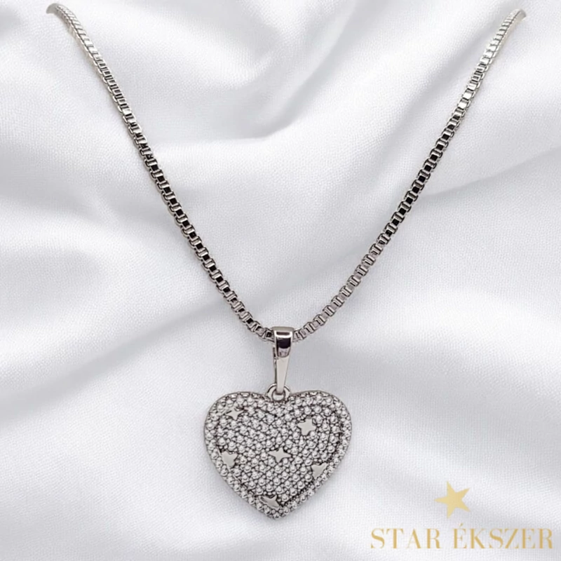 Emina White antiallergén szív medálos nyaklánc 50cm