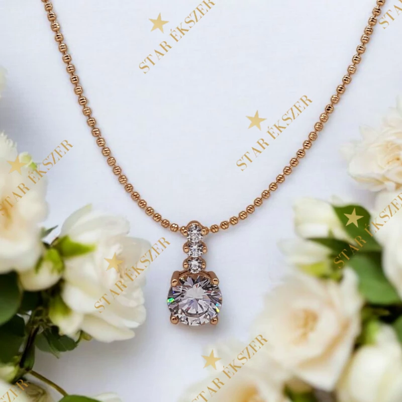 Etta Gold Filled antiallergén cirkónia medálos nyaklánc 45cm 