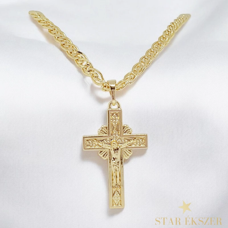 Isadora 14K antiallergén kereszt medálos nyaklánc 45cm/4mm