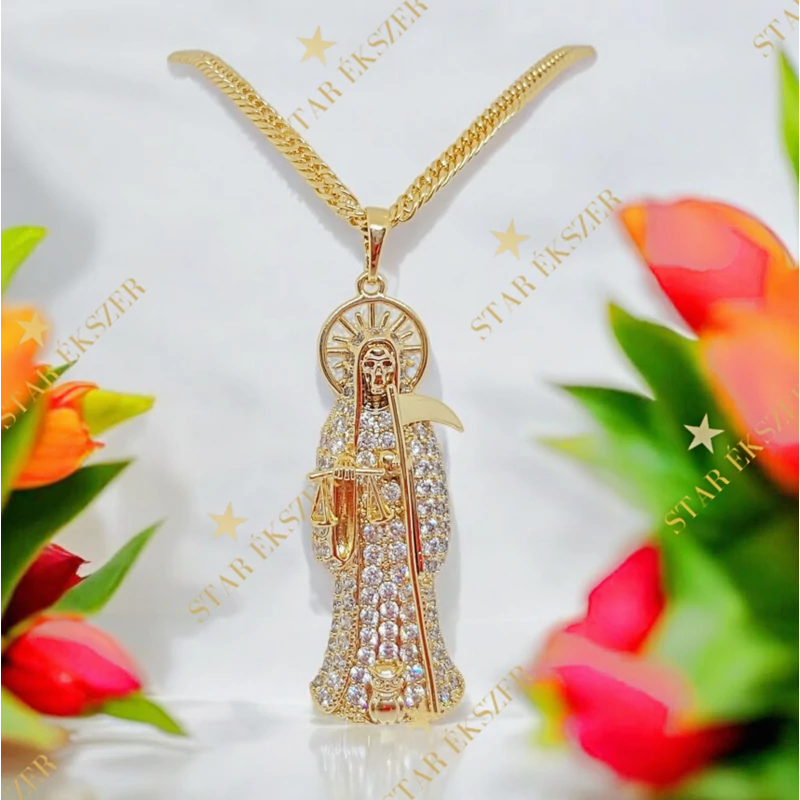Kaszás 14K GF. antiallergén medálos nyaklánc 60cm