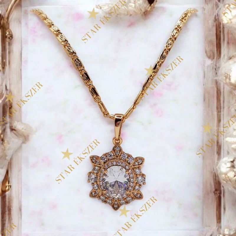 Naria antiallergén Gold Filled nyaklánc 50cm fehér