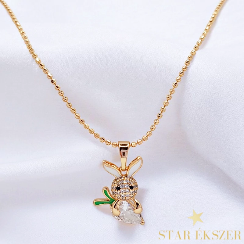 Nyuszi 18K antiallergén nyaklánc 45cm