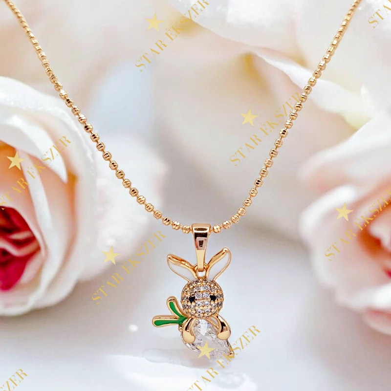 Nyuszi 18K antiallergén nyaklánc 45cm