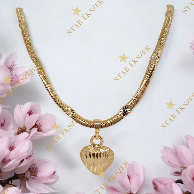 Virginia 18K GF. antiallergén szíves nyaklánc 45cm 