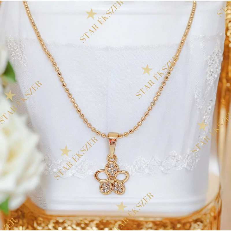 Pilar 18K GF. antiallergén virág medálos nyaklánc 45cm