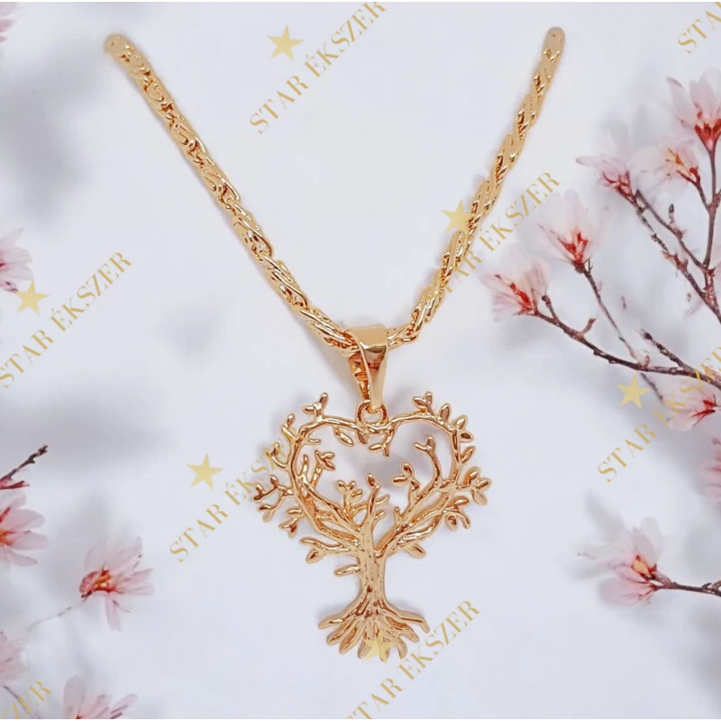 Vendi 18K GF. antiallergén életfa nyaklánc 50cm