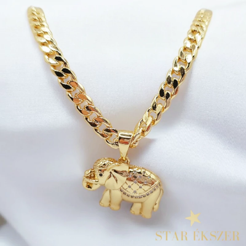 Magog 14K GF. antiallergén elefántos nyaklánc 60cm