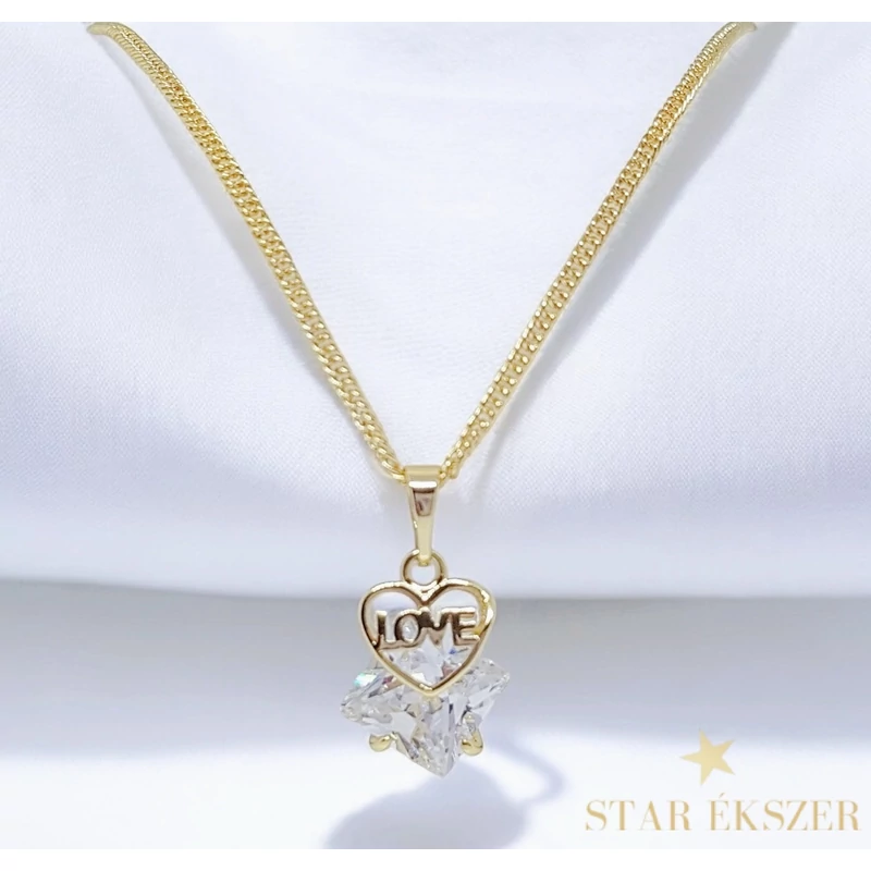 Love 14K Gold Filled antiallergén szíves nyaklánc 45cm