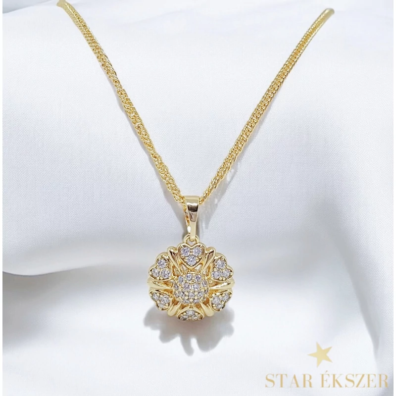 Sweet 14K Gold Filled antiallergén virágos nyaklánc 45cm