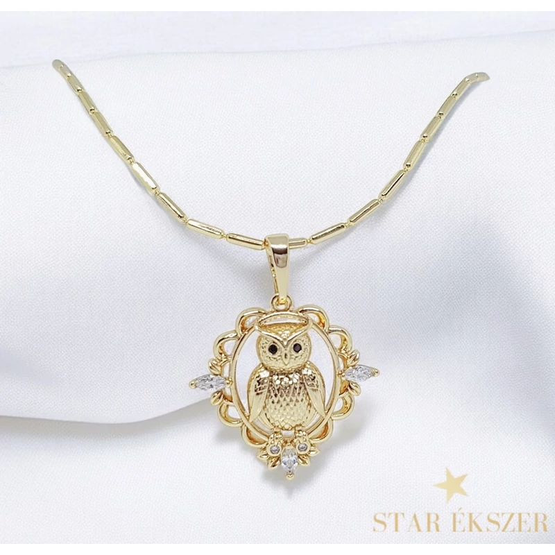 Baglyos 14K Gold Filled antiallergén nyaklánc 45cm
