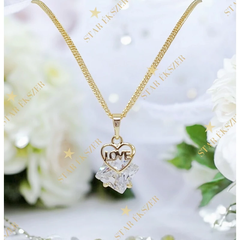 Love 14K Gold Filled antiallergén szíves nyaklánc 45cm