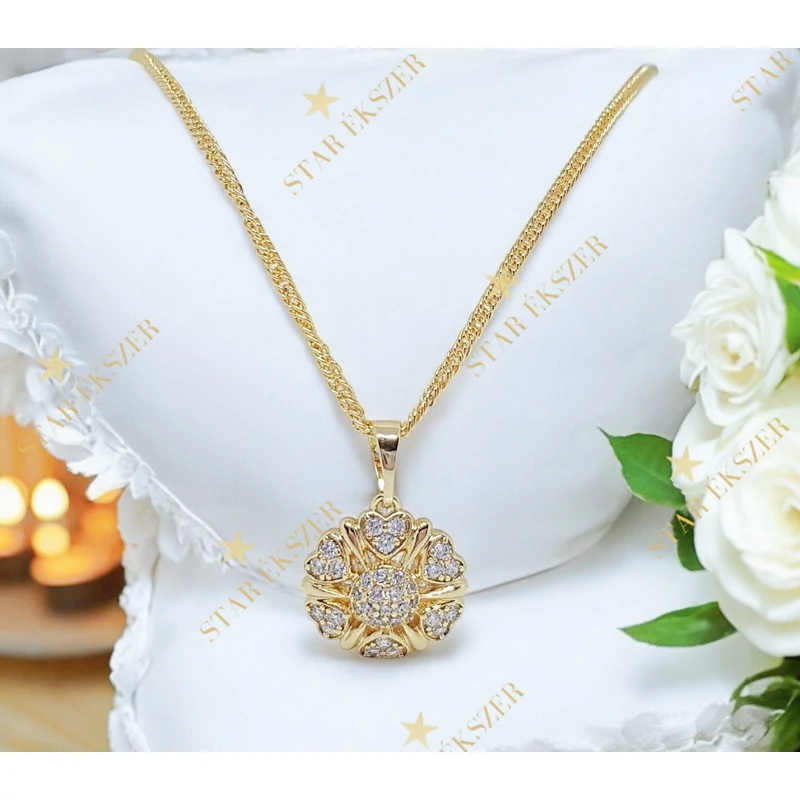 Sweet 14K Gold Filled antiallergén virágos nyaklánc 45cm