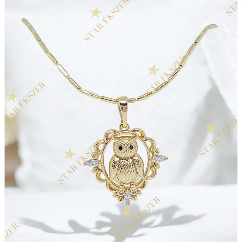 Baglyos 14K Gold Filled antiallergén nyaklánc 45cm