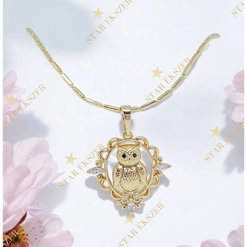 Baglyos 14K Gold Filled antiallergén nyaklánc 45cm