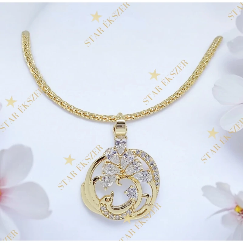 Alicante 14K Gold Filled antiallergén medálos nyaklánc 60cm fehér