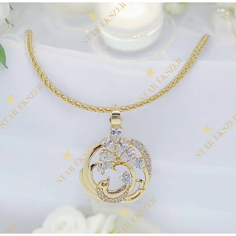 Alicante 14K Gold Filled antiallergén medálos nyaklánc 60cm fehér